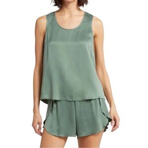 Lunya Washable Silk Sleepwear Set Size Small Drowsy Olive